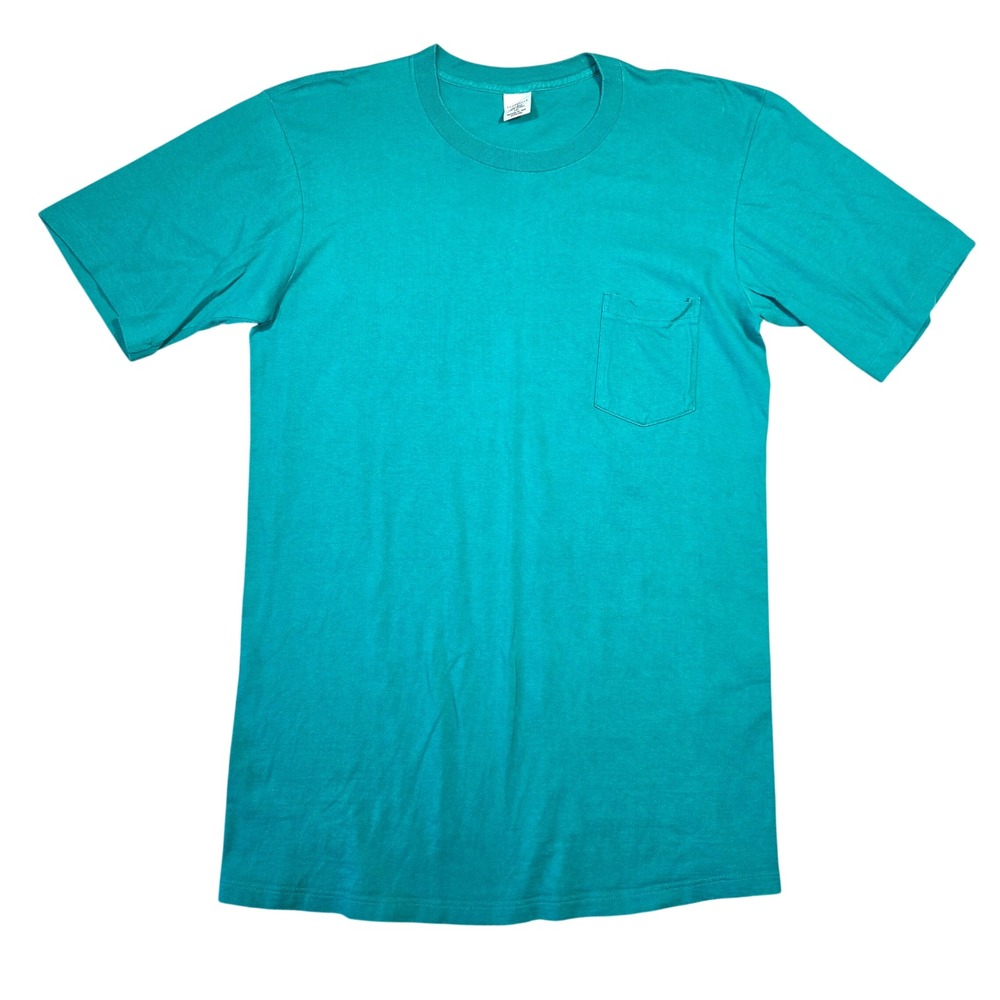 Vintage Towncraft Mens Blank‎ Teal Pocket T-Shirt LXT Y2k Skater Baggy Grunge